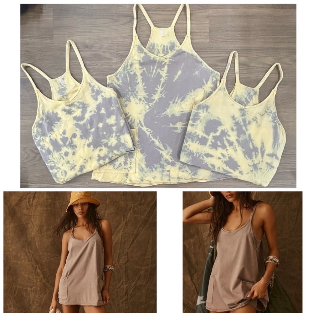 SOLD!! NEW Free People Custom Tie Dye Hot Shot Mini Dress | TIE DYE MOCHA LATTE